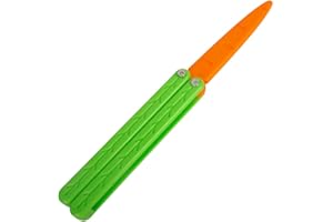 XPJBKC Couteau Papillon Entraînement Imprimé en 3D - Butterfly Knife en Forme de Carotte Non Aiguisé - en Plastique pour Des Astuces de Flipping Débutants