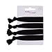 Set of 4 Black Soft Elasticated Ribbon Hair Ties Bobbles Elastics Bands