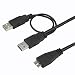 WireSwipe™ Premium Quality USB 3.0 DUAL Power Y Shape 2 x Type A TO Micro B SuperSpeed Cable For WD/Seagate/Toshiba/Samsung/Hitachi External Hard Drives -(35cm - 1 Foot - 0.35M) - 1 Year Full Warranty RS.179.00