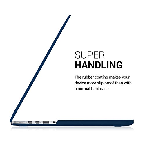 kwmobile Hardcase Laptop Hülle für Apple MacBook Pro Retina 15″ (ab Anfang 2013) – Dunkelblau dünne gummierte Schutzhülle Cover Case Tasche - 3