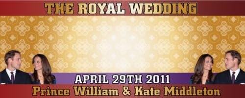 Prince William & Kate Middleton Royal Wedding Design Large Personalised Vinyl PVC Banner - 10ft x 4ft