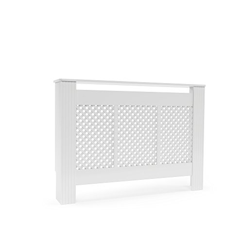 Heizkörperverkleidung mit Wabenmuster 112 cm Weiß - im trendigen Vintage Shabby Chic Landhaus Stil