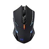 VicTsing Mouse da Gioco Wireless 2.4G 2400DPI Regolabile 800-1200-1600-2000-2400 DPI Ottico Mouse Gaming Senza Fili con Ricevitore per Giocatori, Gamer, Ufficio, Biblioteca, Uso a Casa, per Notebook PC Laptop Computer, Nero