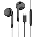 Produktbild langsdom E6t der U89 in-Ear Kopfhörer, kabelgebunden Leichte Kopfhörer mit Lautstärkeregler HD Mikrofon für Android Geräte mit USB-c (Schwarz