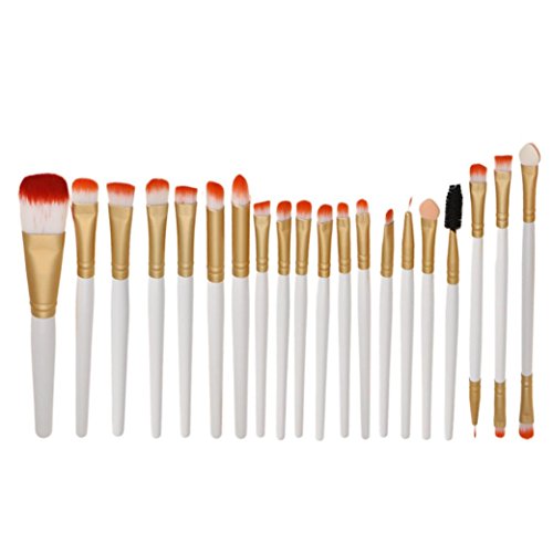 Feng Pro Cosmetics Makeup Brush Tools 20Pcs Make Up Eyeshadow Eyebrow Sponge Eyeliner Brushes Set (White)