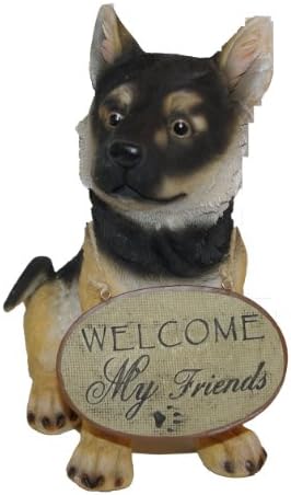 Garden Style24-537 19.5 x 11.6 x 22.5cm Dog Welcome Sign - Black