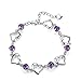 Produktbild YOLANDE Elements Amethyst Kristall Interlocking Double Heart Armband mit Sterling Silber Zirkonia