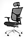 Produktbild Büro Ergonomische Faktor Verstellbare Bürostuhl, Bürostuhl Chefsessel mit hoher Rückenlehne Stuhl mit Kopfstütze, Sitz Slider Drehstuhl, schwarz Mesh mit Basis aus Aluminium