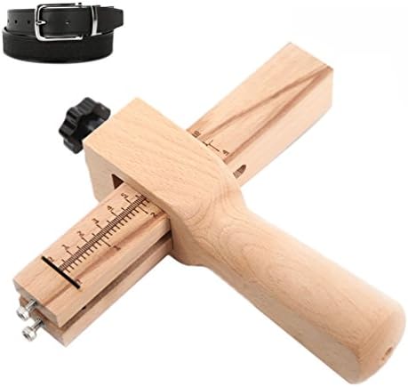 TOOLTOO Wooden Strip and Strap Cutter Professional Leather Hand Cutting Tool Adjustable Leather Craft Tool with 3 Blades for DIY Leather Craft