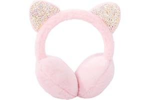 FIHDIOPO Ear Muffs Women Girls Earmuffs Winter Accessories Fluffy Plush Adjustable Adults Outdoor Thermal Ear Warmer Skiing Running Ears Covers Protector from Wind Cold Gift for Girls Ladies