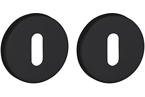 THIRARD 00966775 - Pair of Round Escutcheons Diameter 50, Black Matt - Elegant Design - Hole: Keyhole - Accessories / Equipment - Door Equipment - Noir Matte