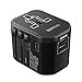 Produktbild VELAZZIO Reiseadapter Universal Weltweiter Stromadapter für 150 Ländern Reisestecker mit 5.6A AC Steckdose 2 USB Type-C für Reise USA UK AUS EU usw (Schwarz)