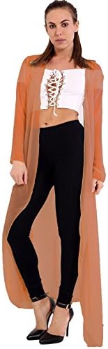 Fashionchic New with Tag Ladies Chiffon Long Cardigan Top Available sizes Regular and Plus