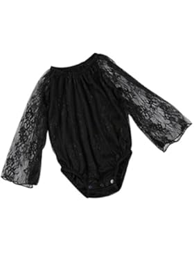 Igemy Neugeborenes Baby Mädchen Spitze Blumen Lange Hülse Overall Spielanzug Kleidung