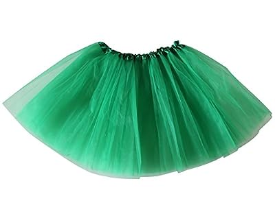 ISSHE Jupe Tutu Femme Jupon Tulle Fille Adulte Déguisement Tutu Danse Bouffante Enfant Jupe Froufrou Jupes Tulles Pettiskirt Deguisement Classique Courte Petticoat Ballet Mini-jupe Noël Vert Adulte