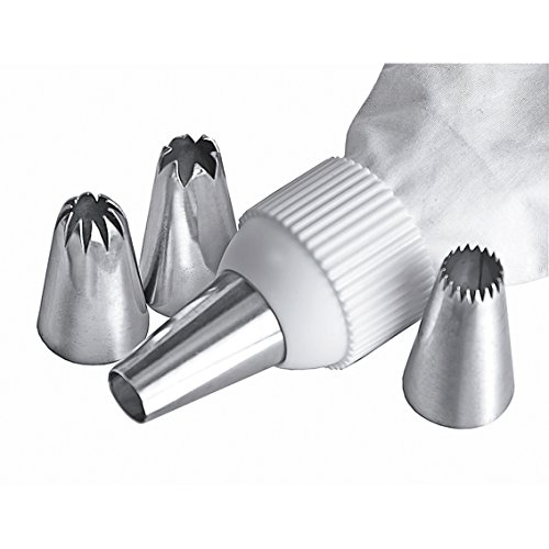 Jamie Oliver JB3820 Spritzbeutel mit 5 verschiedenen Spritzdüsen, Stoff, edelstahl-leinen, 18,0 x 11,5 x 5,2 cm