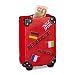 Produktbild Relaxdays Spardose Urlaub, Koffer, mit Flaggen, Urlaubskasse, Reisekasse, Sparbüchse, HxBxT: 14,5 x 9,5 x 5 cm, Rot
