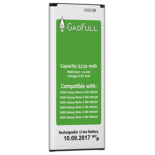 GadFull Batterie pour Samsung Galaxy Note 4   Date de Production est 2017   correspond    l    EB-BN910BBE batterie d   origine du mod  le SM-N910F   SM-N9100   SM-N910U   SM-N910C   SM-N910H   SM-N910A