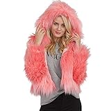 iHENGH Vorweihnachtliche Karnevalsaktion Damen Herbst Winter Bequem Lässig Mode Frauen warme Kunstpelz Mantel Jacke Winter solide Kapuze Parka Oberbekleidung