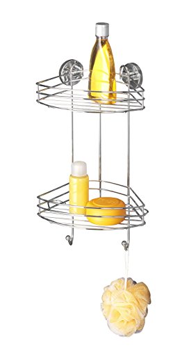 Wenko 20885100 Vacuum-Loc Eckregal 2 Etagen, Befestigen ohne bohren, Stahl, 23 x 43 x 21 cm, Chrom - 2