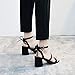 Produktbild Swertuy Sexy Bow Fairy High Heels Sommer Neue koreanische Version des Wilden Wortes Schnalle mit dicken Sandalen Damen zarten Wind, 34, Schwarz (5Cm)