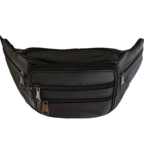 Gürteltasche Doggy Bag Sporttasche Bauchtasche Hüfttasche schwarz echtes Leder - 4