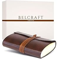 Tivoli Diario/Taccuino Piccolo in Pelle riciclata, Realizzato a mano da Artigiani Toscani, Include Scatola Regalo (9x13 cm) Marrone