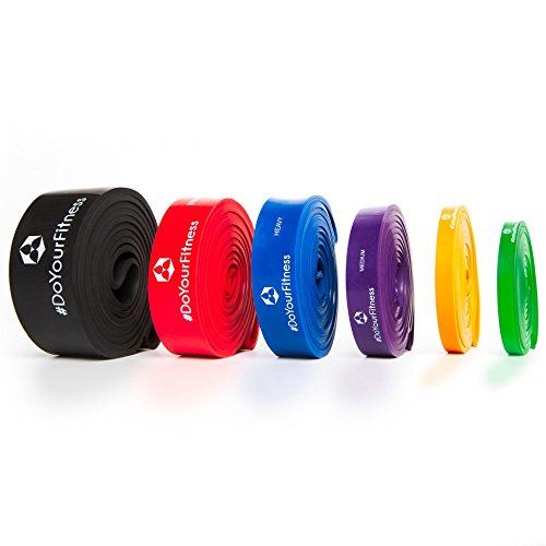 Fitnessbänder / PowerBands aus 100% Latex in Studio-Qualität »PullMeUp« - Die perfekten Rubber Bands & Sportbänder für effektives Krafttraining, Ganz-Körper-Workout, CrossFit, Stretching, Yoga, Bodybuilding , Powerlifting, Calisthenics oder Freeletics Workout - Widerstandsbänder ideal für den ganzen Körper - Die Gymnastikbänder ( Expander, Resistance Band & Bodytrainer ) sind in 5x unterschiedlichen Zugstärken erhältlich (leicht bis sehr hart)