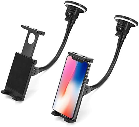 Car Phone/iPad Holder, Universal Windshield Car Phone Mount, Adjustable&amp;360 Degree Rotatable Car Mount with Strong Sticky Gel Pad, Windscreen Phone Mount Grip Car Cradle for iPad/iPad Air (7”-10.2”), iPhone X 8 8 Plus, Samsung Galaxy S9 S8 Plus, Huawei, Sony, Google, HTC, LG and More Smartphone