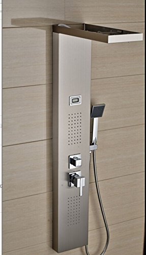 Auralum® Elegant Edelstahl Duschpaneel-Set mit Massagejets & Wasserfall mit LCD Display Wassertemperatur Anzeigen ink. Handbrause - 7