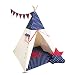Produktbild cozydots Indianer Tipizelt für Kinder im Alter von 0-7 Jahren, 150 cm hoch, ideal für kreativen Spaß für Jungen und Mädchen, Indianer Abenteuerzelt (Marine)