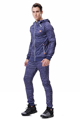 AIRAVATA Homme Ensemble Pantalon de Sport Sweatshirt à Capuche Jogging Survêtement