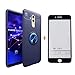 Produktbild SHYHONG Kompatibel Huawei Mate 20 Lite Hülle+gehärtetem Glas Soft Silikon TPU Handyhülle mit 360°drehbarer Fingerhalter und Magnetic Metall Blech Anti-Shock Bumper Cover(Blau+Blau)