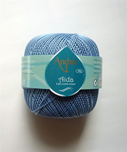 Häkelgarn Anchor Aida Stärke 10 50g taubenblau 00175