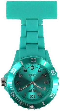 NY LONDONTurquoise NY London Nurse/Paramedic/Medical Watch Fob Rubberised Stylish Matching Colour Dial