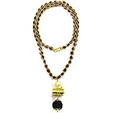 BRAJIKA Unisex Metal Rudraksha Jaali Mala with Shiv Shakti Kawach(Golden)