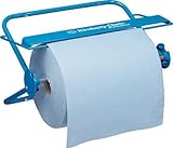 Dispensador de acero tubular azul para paños en bobinas