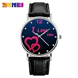 Uhr für Männer und Frauen Leder Uhr Mode Student Paar Modelle Quarzuhr Uhren (Color : 1)