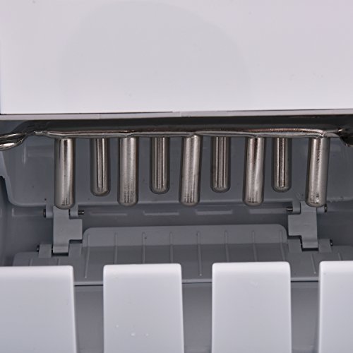 Costway Eiswürfelmaschine Eismaschine Eiswürfelbereiter inkl. Eiswürfelschaufel (2 Eiswürfelgrößen, 12kg pro Tag) Farbwahl (Silber) - 7