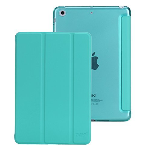 iPad Mini Hülle, THZY Auto Aufwachen / Schlaf Funktion PU Ledertasche mit Durchschaubar Rückseite Abdeckung Schutzhülle für iPad mini 3/2/1 - Mint Gruen