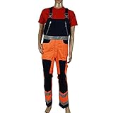 kansas arbeitskleidung latzhosen 65% Polyester, 35% Baumwolle Fristad Kansas - Bib\'n\'brace CL 2 1015 PLU Sz 38/97 Reg Hi-Vis Orange/Navy 101019-271 C54