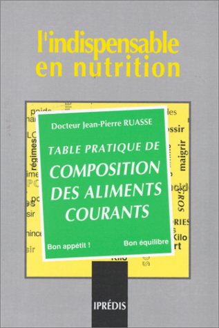 Table pratique de composition des aliments courants en ligne