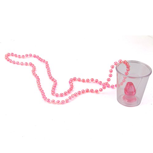 Gazechimp Willy Shot Glas Schnapsglas mit Rosa Kette Schnaps Becher Junggesellinnenabschiede Party Trinkbecher Gag Fun Scherzartikel Party - 2