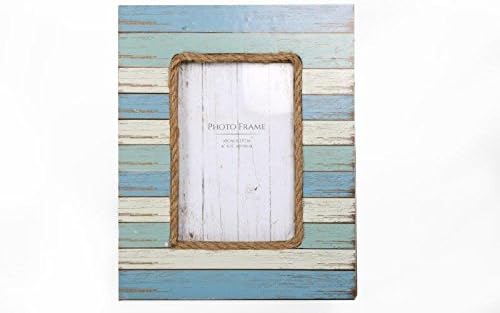 Annibells at Home Wooden Distressed Nautical Beach Boat Shaped Photo Frame 4x6 Freestanding