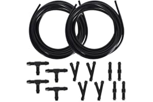 ZIMOER Kit de Réparation de Tuyau Essuie Glace, 4M Tuyau de Lave-Glace avec Raccord de Tuyau, Lave Glace Kit Durite Tuyau Essuie Glace Universel, pour Connecter la Pompe à Eau et les Buses de la Voiture