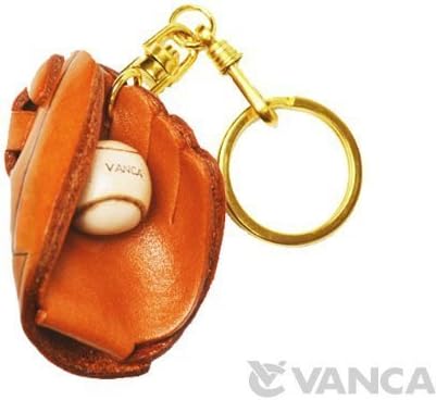 Genuine 3D Leather Baseball Glove Leather Keychain(L). Made by skillful craftsmen of VANCA CRAFT in Japan. by Vanca.com