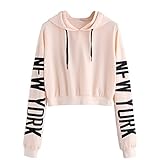 iHENGH Neujahrs Karnevalsaktion Damen Frühling Sommer Top Bluse Bequem Lässig Mode Frauen Womens Letters Langarm Kapuzenshirt Pullover Tops Bluse