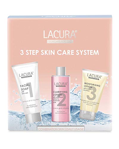 3 Step Skin Care System Oil Free Facial Soap Clarifying Moisturising Lotion Reduces Pore Blockage