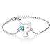 Produktbild MHOOOA 925 Sterling Silber Nette Katze Armbänder Ins Blau Künstliche Kristall Hand Schmuck Für Frauen Geschenk