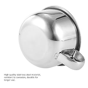 Shaving Brush Bowl with Handle Stainless Steel Shave Cream Soap Bowl Shaving Mug Men's Stainless Steel Soap Cup Bowl… - Image 3